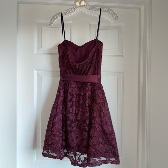 dELiA*s Maroon Lace Ribbon Belt Dress - Picture 4 of 6